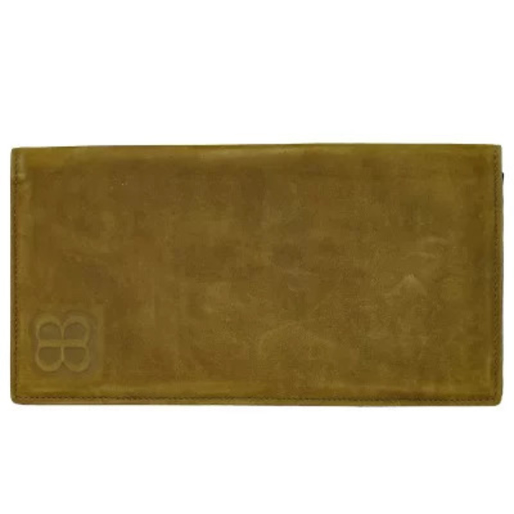 Balenciaga suede leather long wallet brown